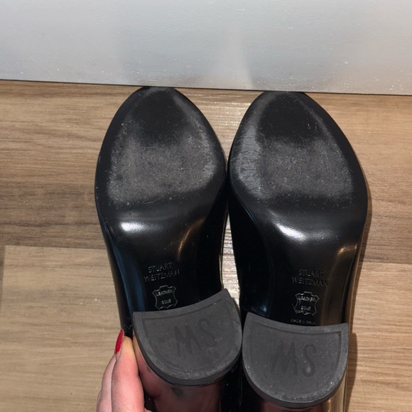 Stuart Weitzman Pronto Jet Mirror black patent leather block-heel pump - Picture 6 of 9